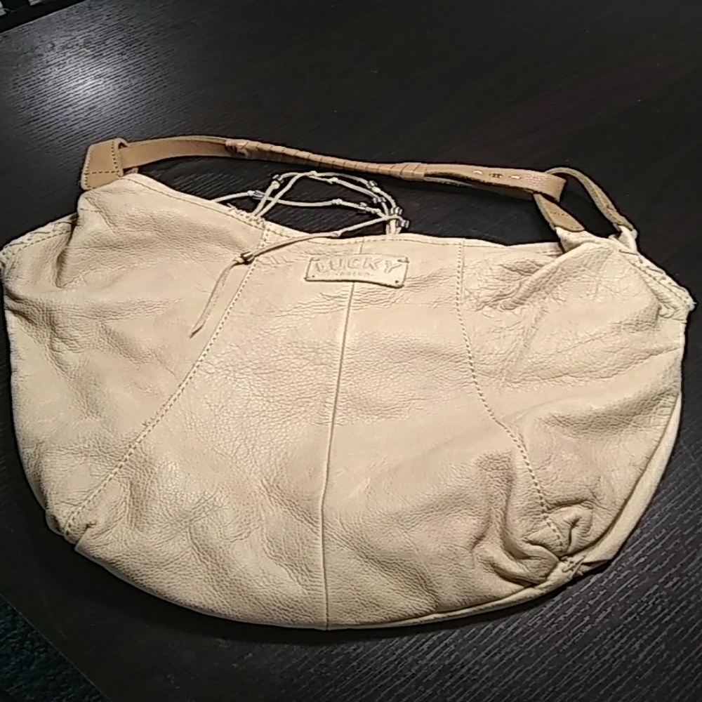 Lucky Brand Cream Shoulder Boho Bag